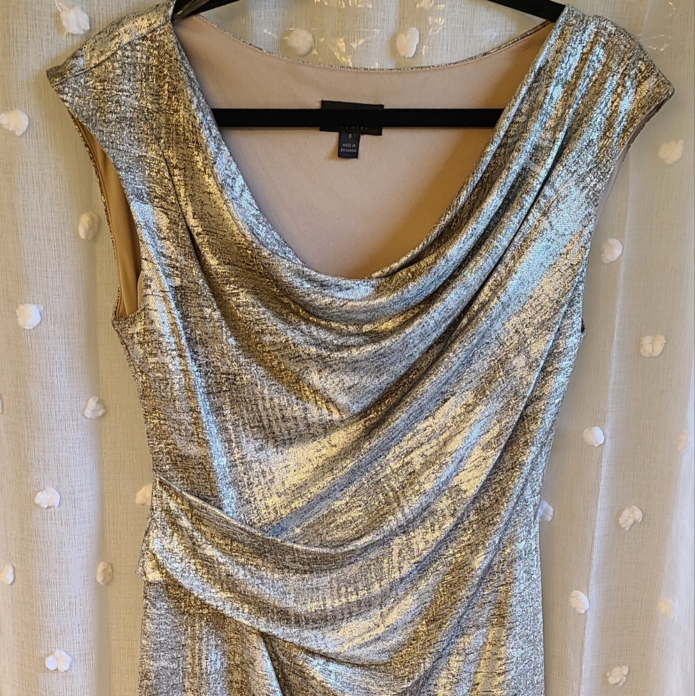 Connected Apparel Silver Cocktail wedding guest dress 8